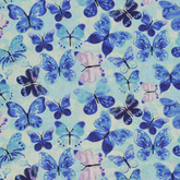 The Craft Cotton Co. 100% Cotton Butterflies Blue Cotton Fabric 110cm Wide Fabric for Quilting, Dressmaking, Patchwork